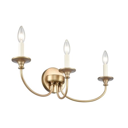 Elk Showroom Cecil 22'' Wide 3Light Vanity Light, Natural Brass 89722/3